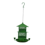 Maxbell Iron Bird Feeder Lawn Yard Double Layer Hanging Birdfeeder Weather Resistant Green
