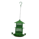 Maxbell Iron Bird Feeder Lawn Yard Double Layer Hanging Birdfeeder Weather Resistant Green