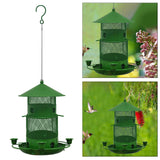 Maxbell Iron Bird Feeder Lawn Yard Double Layer Hanging Birdfeeder Weather Resistant Green