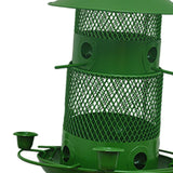 Maxbell Iron Bird Feeder Lawn Yard Double Layer Hanging Birdfeeder Weather Resistant Green