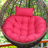 Hanging Chair Cushion Round Seat Cushion Pillow for Living Room Garden Patio Rose Red