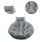 Hanging Chair Cushion Round Seat Cushion Pillow for Living Room Garden Patio Gray