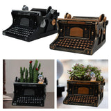 Maxbell Typewriter Figurine Flower Planter Table Ornament for Small Plants Versatile Black