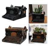 Maxbell Typewriter Figurine Flower Planter Table Ornament for Small Plants Versatile Black