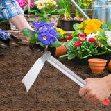 Maxbell Garden Hoe Portable 35 cm Hand Hoe for Transplanting Loosening Soil Planting Silver