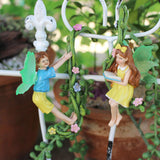 Maxbell 2 Pieces Fairy Flower Pot Huggers Potted Pendant Miniature Fairies Figurines