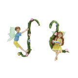 Maxbell 2 Pieces Fairy Flower Pot Huggers Potted Pendant Miniature Fairies Figurines