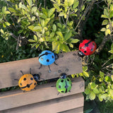 Maxbell 4Pcs Garden Ladybug Wall Ornaments Wall Sculptures for Backyard Garden Fence