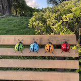 Maxbell 4Pcs Garden Ladybug Wall Ornaments Wall Sculptures for Backyard Garden Fence