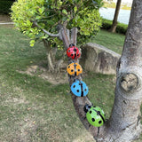 Maxbell 4Pcs Garden Ladybug Wall Ornaments Wall Sculptures for Backyard Garden Fence