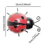 Maxbell 4Pcs Garden Ladybug Wall Ornaments Wall Sculptures for Backyard Garden Fence
