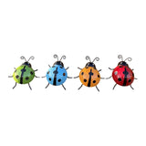 Maxbell 4Pcs Garden Ladybug Wall Ornaments Wall Sculptures for Backyard Garden Fence