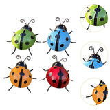 Maxbell 4Pcs Garden Ladybug Wall Ornaments Wall Sculptures for Backyard Garden Fence