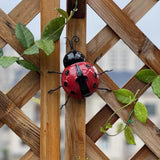 Maxbell 4Pcs Garden Ladybug Wall Ornaments Wall Sculptures for Backyard Garden Fence
