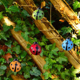 Maxbell 4Pcs Garden Ladybug Wall Ornaments Wall Sculptures for Backyard Garden Fence