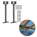 Maxbell Pergola Roof Riser Roof Bracket Kit Rotate Horizontally Includes Screw Black 2 Piece
