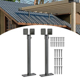 Maxbell Pergola Roof Riser Roof Bracket Kit Rotate Horizontally Includes Screw Black 2 Piece