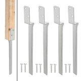 Maxbell 4 Pieces Fence Post Anchors Easily Install Gardening Tools Wood Post Support