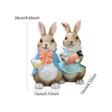 Maxbell Rabbit Couple Garden Statues Figurines Christmas Yard Bunny Resin Sculptures