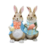 Maxbell Rabbit Couple Garden Statues Figurines Christmas Yard Bunny Resin Sculptures