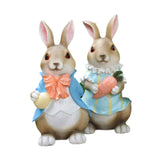 Maxbell Rabbit Couple Garden Statues Figurines Christmas Yard Bunny Resin Sculptures