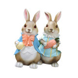 Maxbell Rabbit Couple Garden Statues Figurines Christmas Yard Bunny Resin Sculptures