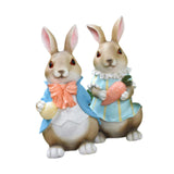 Maxbell Rabbit Couple Garden Statues Figurines Christmas Yard Bunny Resin Sculptures