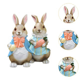 Maxbell Rabbit Couple Garden Statues Figurines Christmas Yard Bunny Resin Sculptures