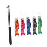 Maxbell 5 Pieces Japanese Carp Flags Garden Fish Flags for Patio Restaurant Backyard