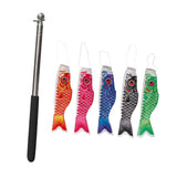 Maxbell 5 Pieces Japanese Carp Flags Garden Fish Flags for Patio Restaurant Backyard