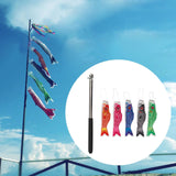 Maxbell 5 Pieces Japanese Carp Flags Garden Fish Flags for Patio Restaurant Backyard