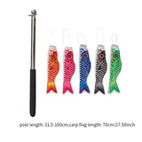 Maxbell 5 Pieces Japanese Carp Flags Garden Fish Flags for Patio Restaurant Backyard