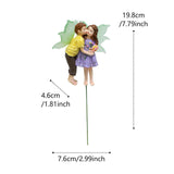 Maxbell Fairy and Boy Kissing Figurine Garden Stake Decoration for Yard Patio Bonsai