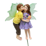 Maxbell Fairy and Boy Kissing Figurine Garden Stake Decoration for Yard Patio Bonsai