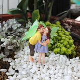 Maxbell Fairy and Boy Kissing Figurine Garden Stake Decoration for Yard Patio Bonsai