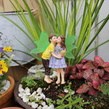 Maxbell Fairy and Boy Kissing Figurine Garden Stake Decoration for Yard Patio Bonsai