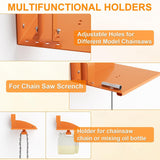 Maxbell Wall Mounted Chain Saw Holder Rack Sturdy for Shed Outdoors Adjustable Holes