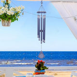 Maxbell 37 inch Memorial Wind Chime Simple Hanging Decor for Backyard Garden Outside Blue
