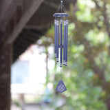 Maxbell 37 inch Memorial Wind Chime Simple Hanging Decor for Backyard Garden Outside Blue