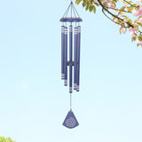 Maxbell 37 inch Memorial Wind Chime Simple Hanging Decor for Backyard Garden Outside Blue
