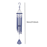 Maxbell 37 inch Memorial Wind Chime Simple Hanging Decor for Backyard Garden Outside Blue