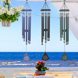 Maxbell 37 inch Memorial Wind Chime Simple Hanging Decor for Backyard Garden Outside Blue
