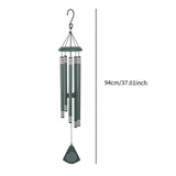 Maxbell 37 inch Memorial Wind Chime Simple Hanging Decor for Backyard Garden Outside Green