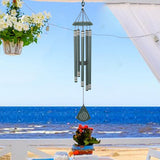 Maxbell 37 inch Memorial Wind Chime Simple Hanging Decor for Backyard Garden Outside Green