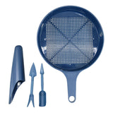 Maxbell 4x Bonsai Soil Sieve Garden Hand Tools Easy to Grasp Plants Sand Filter Tool Dark Blue