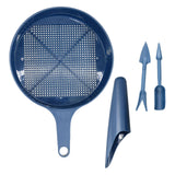 Maxbell 4x Bonsai Soil Sieve Garden Hand Tools Easy to Grasp Plants Sand Filter Tool Dark Blue