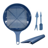 Maxbell 4x Bonsai Soil Sieve Garden Hand Tools Easy to Grasp Plants Sand Filter Tool Dark Blue