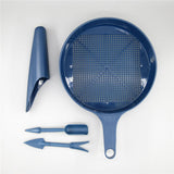 Maxbell 4x Bonsai Soil Sieve Garden Hand Tools Easy to Grasp Plants Sand Filter Tool Dark Blue