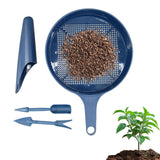 Maxbell 4x Bonsai Soil Sieve Garden Hand Tools Easy to Grasp Plants Sand Filter Tool Dark Blue