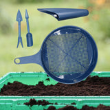 Maxbell 4x Bonsai Soil Sieve Garden Hand Tools Easy to Grasp Plants Sand Filter Tool Dark Blue